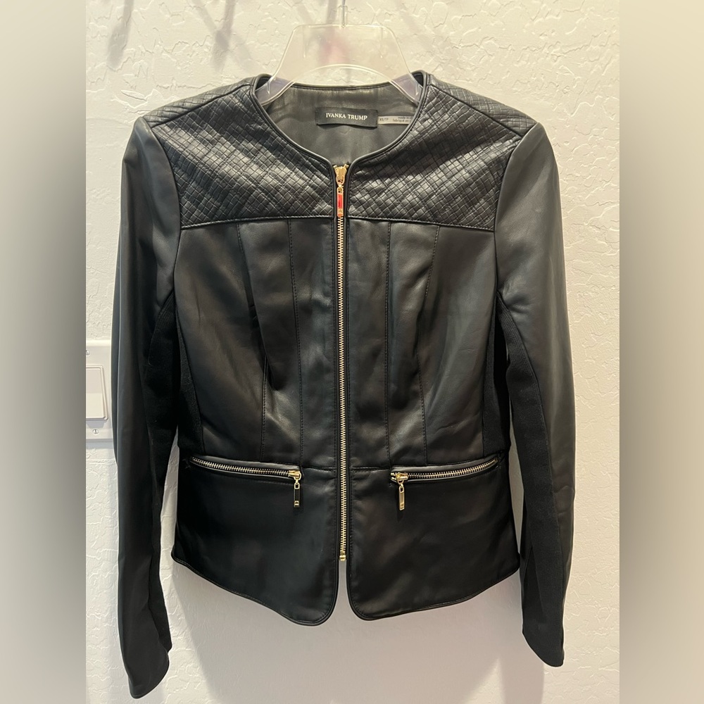 Ivanka Trump Black Faux Leather Jacket